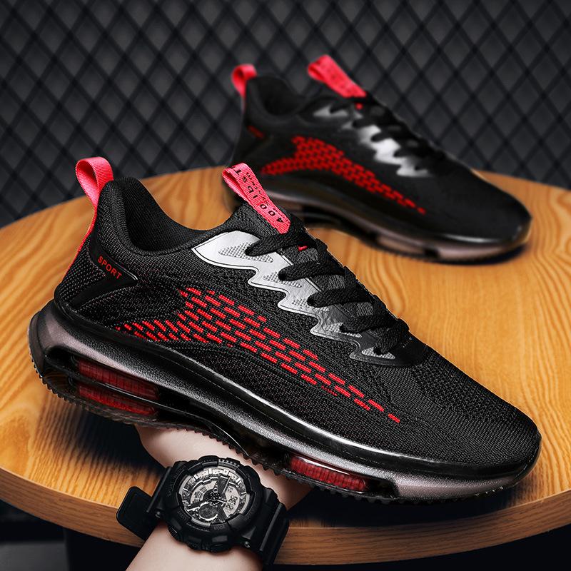 Summer men's thin trendy shoes Hollow and breathable boys' trendy brand sports shoes Running net shoes Teen blade air cushion shoes