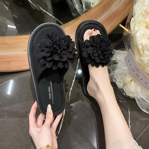 Mode Skor Tofflor Platta Blommor Tofflor Mode Tofflor Kvinnor Mjukt Gummi Lyx 2025 Blommiga Skor Tofflor Platta Blommor Lyx Tofflor