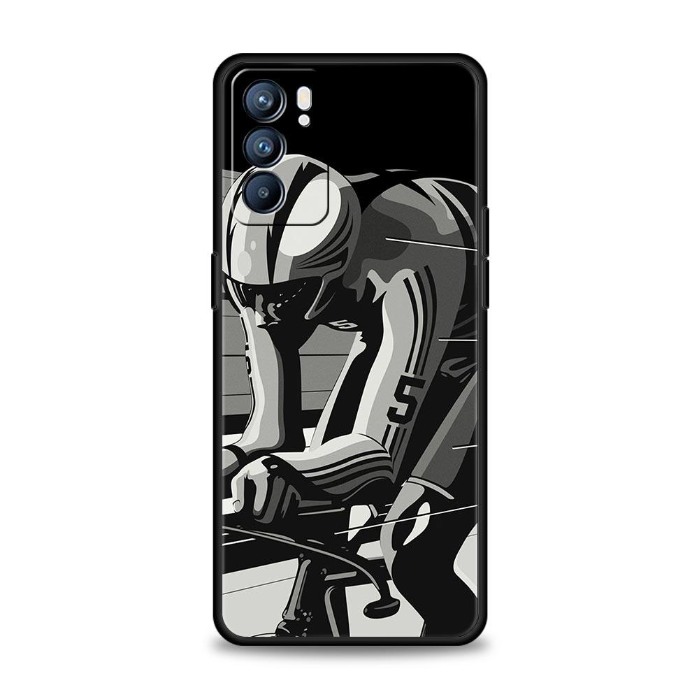 

Mountain Bike Cycling art Phone Case For Oppo Reno8 Reno7 Reno6 Pro A54 5G Find X6 X5 A53 A52 A9 A15 A95 A17 A16 A57 A31 Cover Oppo A52