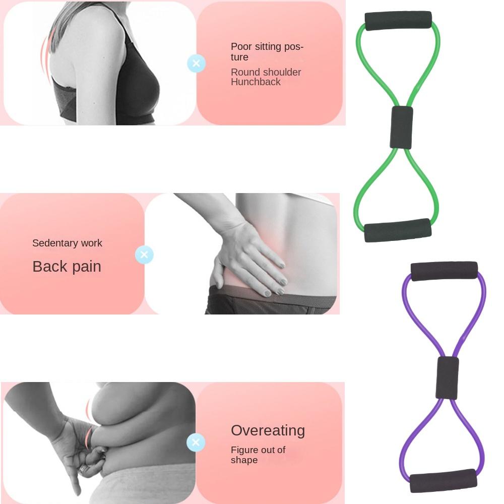 TPE Yoga Stretch Band 8-shaped Elastic Band High Quality Yoga Belts  Home Fitness Equipment