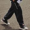 Li Ning Lifestyle Series Letter Logo Print Cuffed Fleece Warm Loose Knit Sports Pants Men Pants Black AKLTD71-1