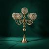 Candelabra with Crystal Beads Toned Centerpiece Electroplated Candle Holder Five