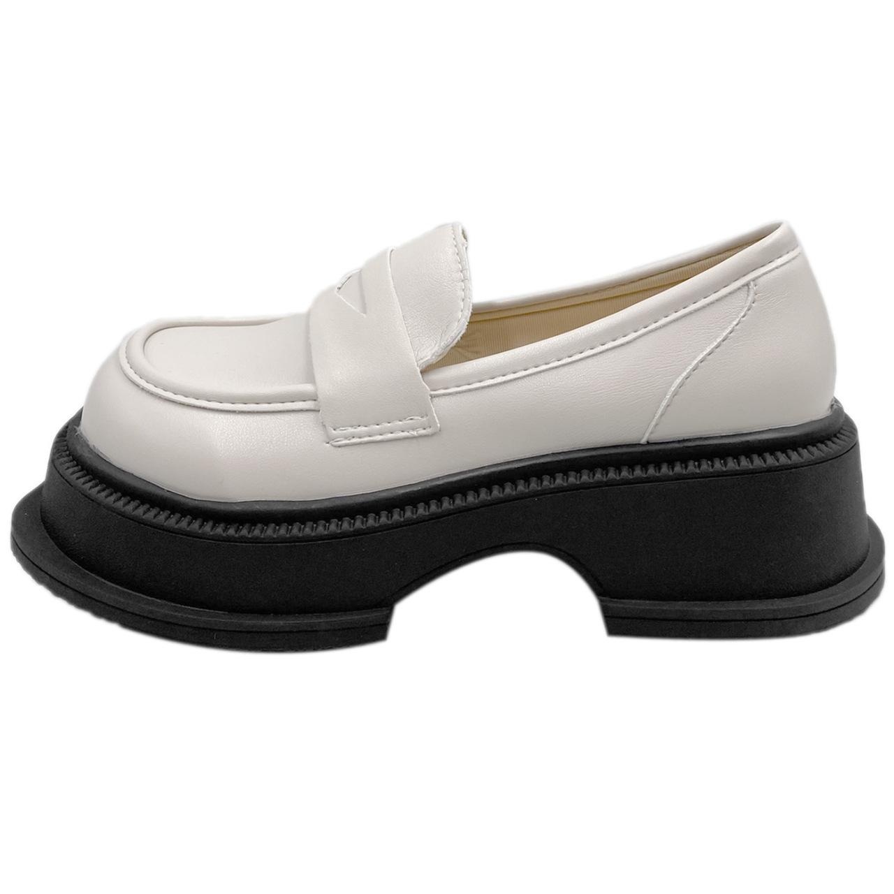 

Весенние и осенние французские черные мокасины на толстой подошве для женщин 40 бежевый