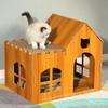 Cat Scratch Houses Detachable Wooden Cat House Bottom Anti Slip Durable And Comfortable Easy To Install Outdoor Pet Villa
