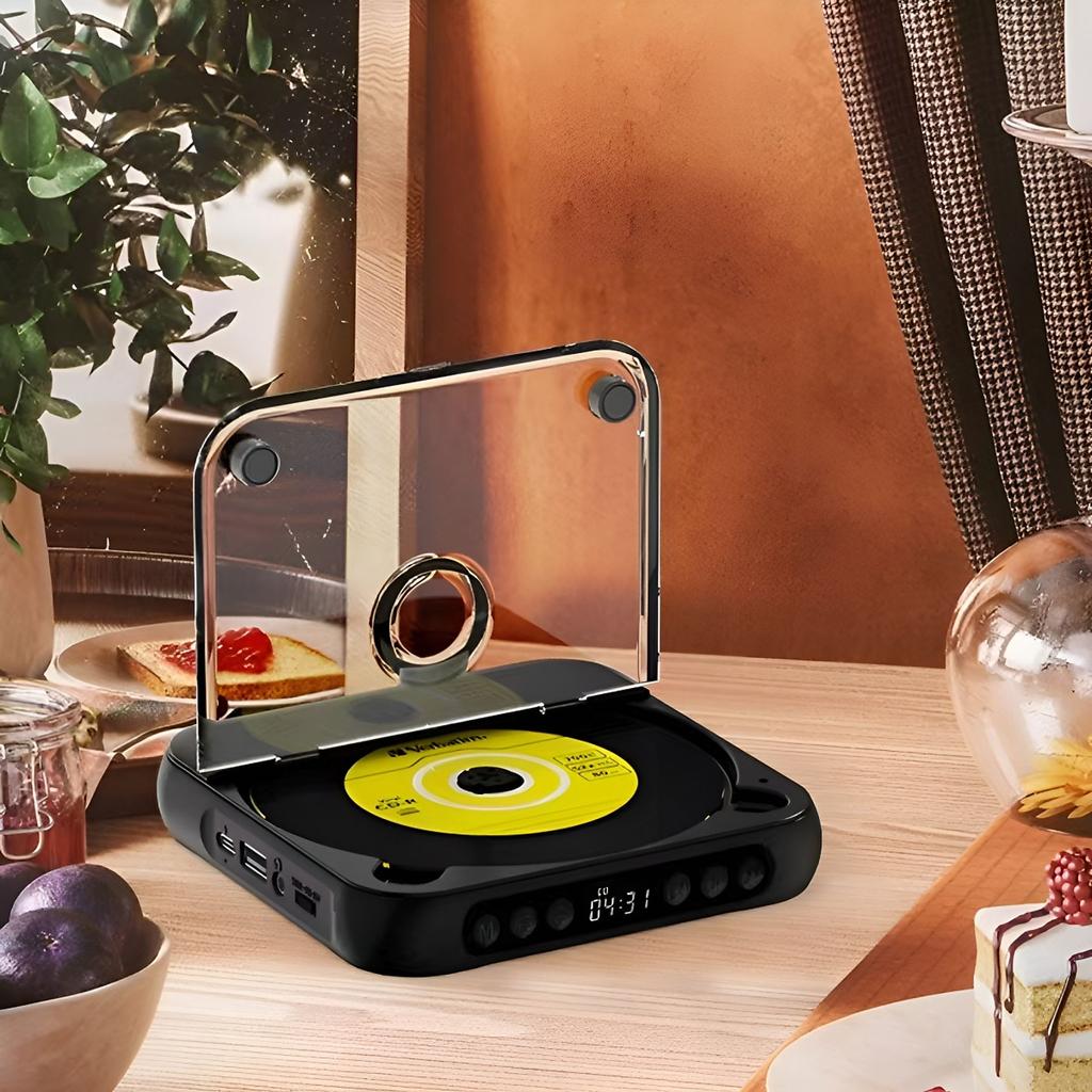 Portable Bluetooth CD Player, Thin and Lightweight Walkman Portable CD Player Black