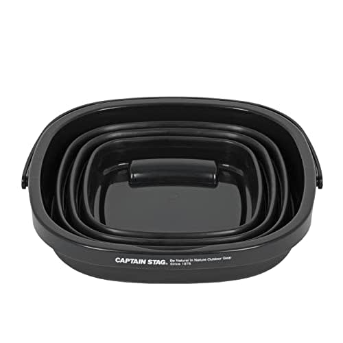 Captain Stag (CAPTAIN STAG) Folding Bucket, Folding Soft Bucket, Compact Storage, Black, UW-1532
