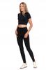 Long Women's Leggings High Waist Ribbed Sport Fit MORAJ L/XL BLACK
