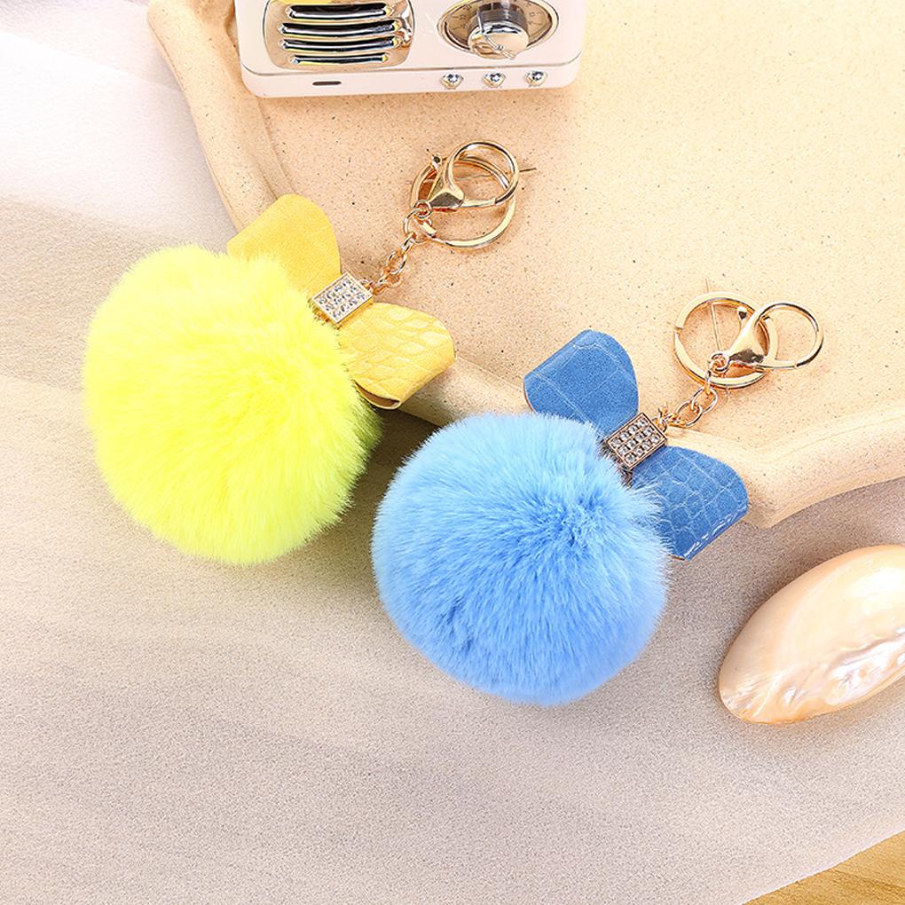 Cute Hairball Keychain PU Decoration Keyring Handbag Waist Pendant Key Chain Ornament Gifts Ring Decorative Accessory