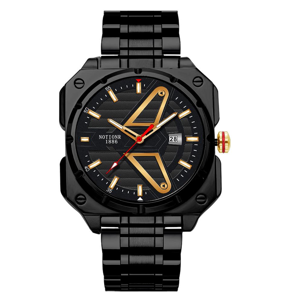 Conceptor Men S Steel Belt Watch Square Automatic Waterproof Calendar Luminous Quartz Watch Single watch