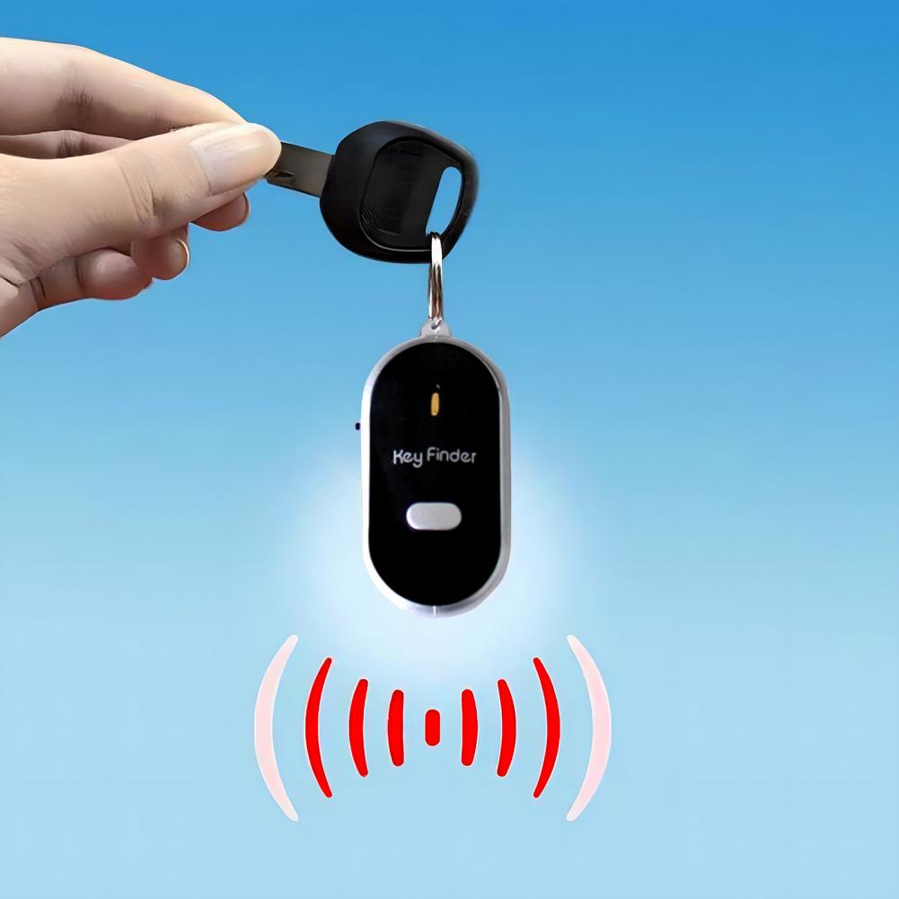 2Pcs Key Finder 5.7cm Keychain Whistle Remote Control Flashing Key Tracker Device Portable Waterproof Anti-lost Key Ring Holder