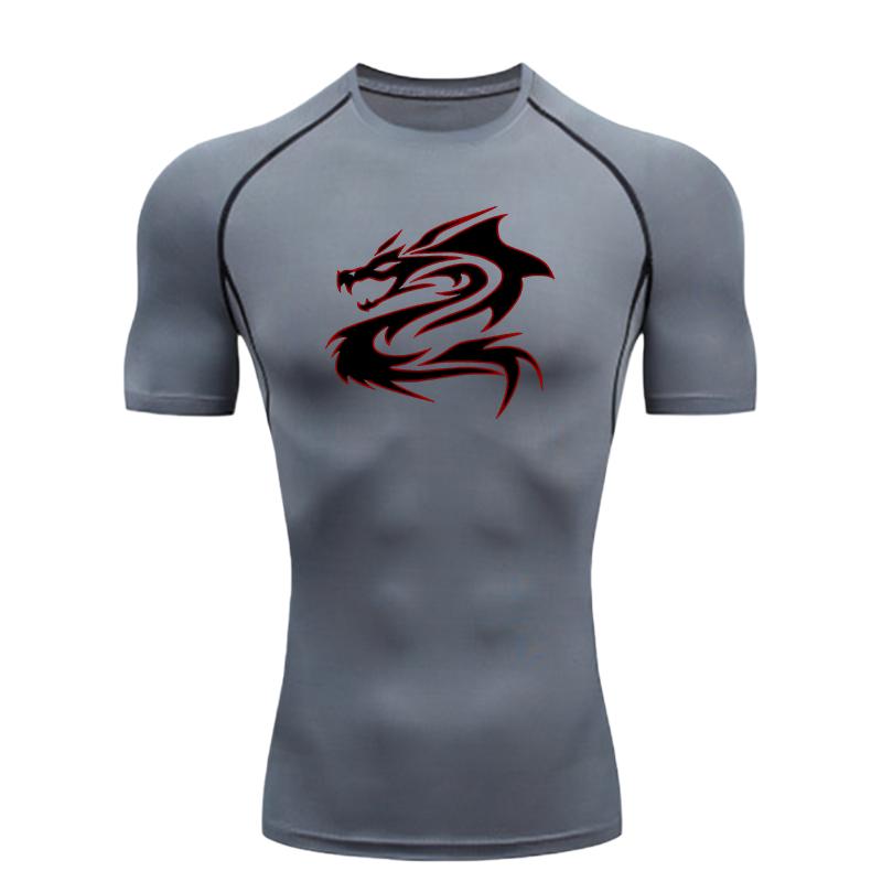 Pentagram Symbol Men's Sports T-shirt Training Fitness Gym Workout Athletic Tees Rashguard Sports Short Sleeve Quick Dry T-Shirt