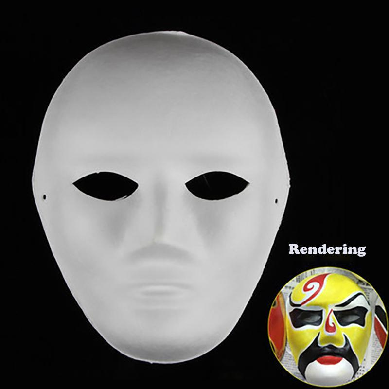 DIY Blank Paper White Masks Halloween Party Cosplay Painted Masquerade Kids Cartoon Animals Hand Paintable Mask