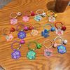 Cute Flower Pattern Acrylic Keychain Set