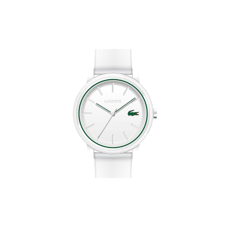 Lacoste 12.12 Series Watch Quartz Movement Silicone Strap 42Mm White Dial Men watches 2011169 Regular Watch Box,White Dial 2011169
