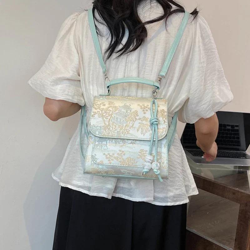 Embroidered Chinese Style Backpack with Chinese Style New Luxury Versatile Single Shoulder Unique Multifunctional Bag