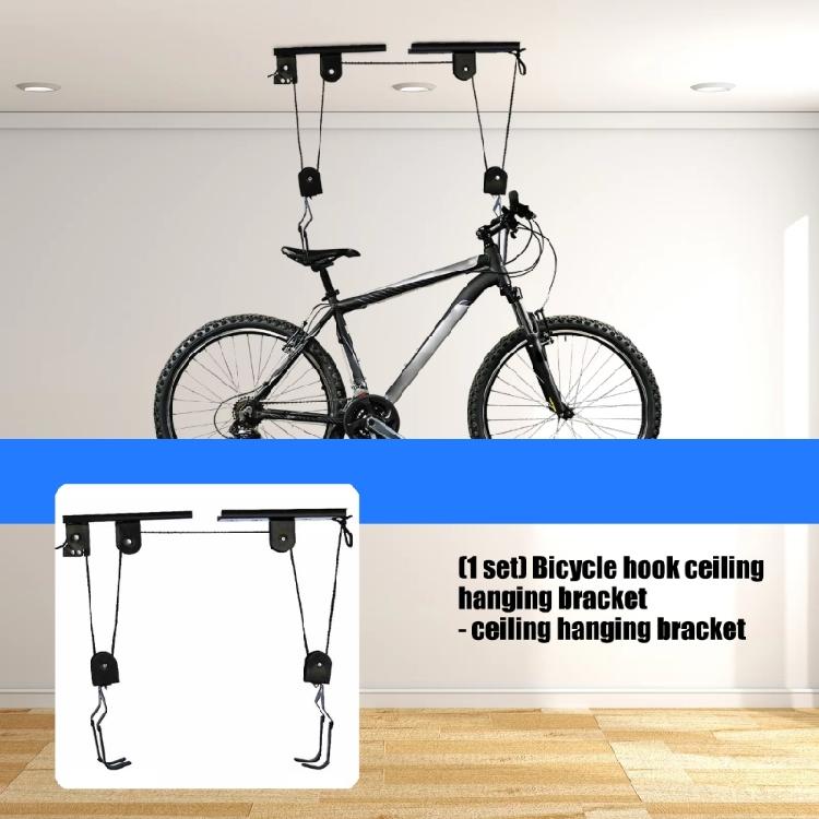 High Strength Steel Ceiling Bike Rack With Customizable Height Easy Installation For Home Garage Organization