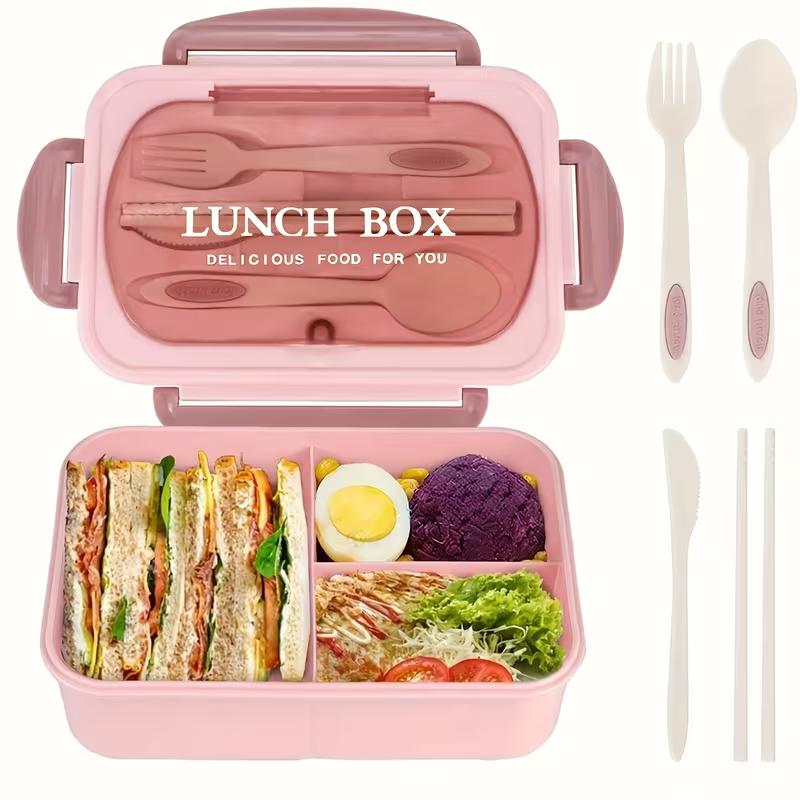 Leak-proof Lunchbox with Cutlery, Microwave-safe, with Compartments