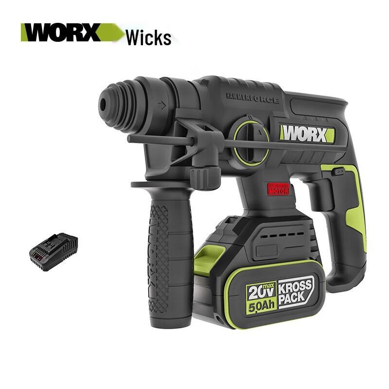 

WORX 20V Безщітковий Акумуляторний Перфоратор Комплект з вилкою CN (адаптер в комплекті)