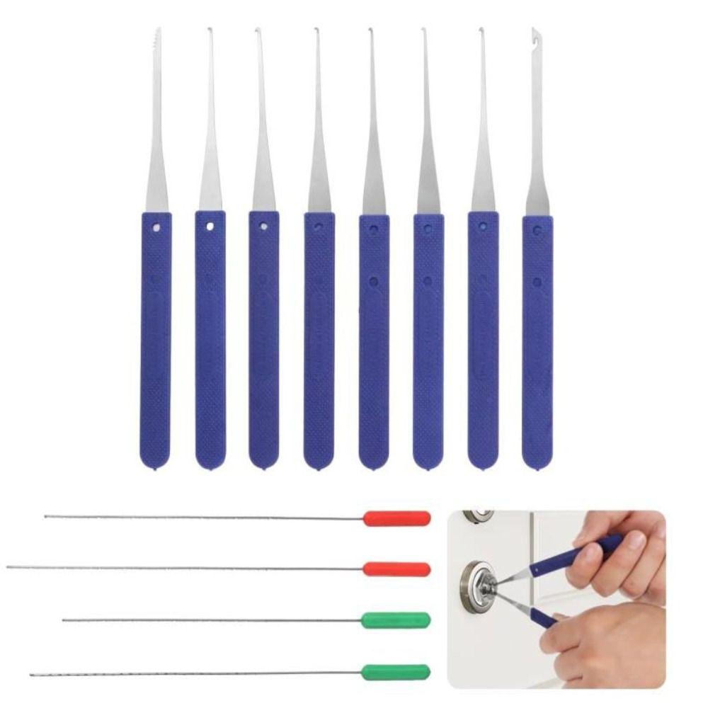 12PCS Hardware Stainless Steel Lockpick Kit Portable Multi Functional Lock Picking Sets Broken Key Extractor Hand Tool