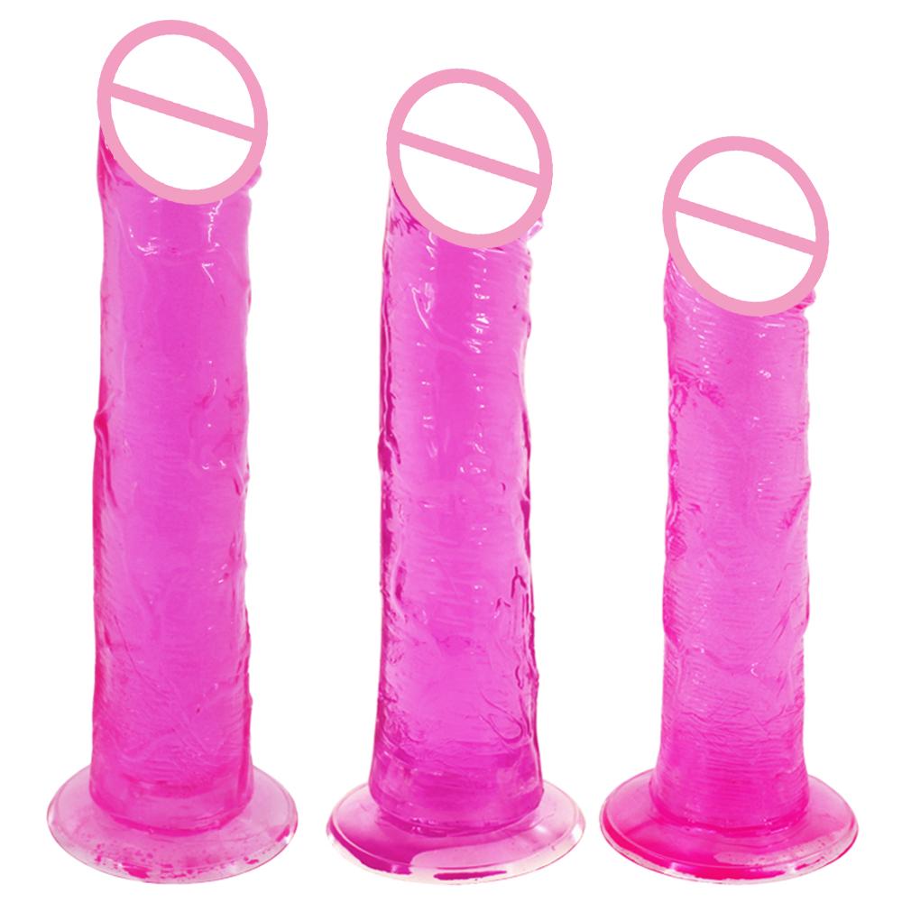 Soft Large Phallus Jelly Penis Long Dick Realistic Dildo Suction Cup Dildo Lesbian Sex Toy for Women