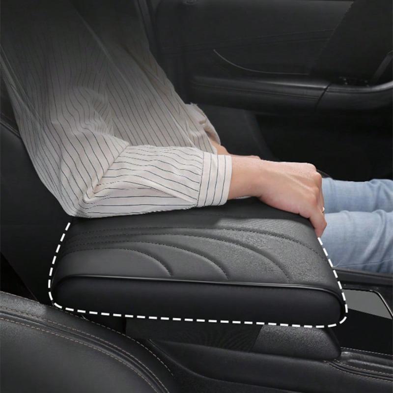 1pc Car Armrest Box Mats Memory Foam Car Arm Rest Box Pad Leather Central Console Covers Styling Car Decor Auto Interior Accessories