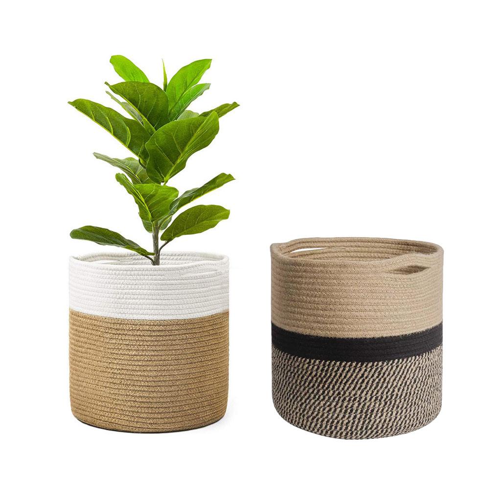 Wide Application Woven Storage Baskets For Home Office And Garden Flower Pots Home Decor Laundry