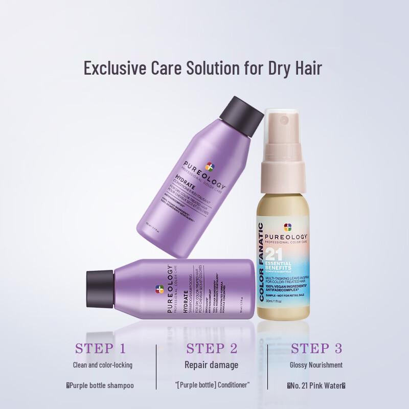 PUREOLOGY Hydrate & Color Care Shampoo & Conditioner Travel Set