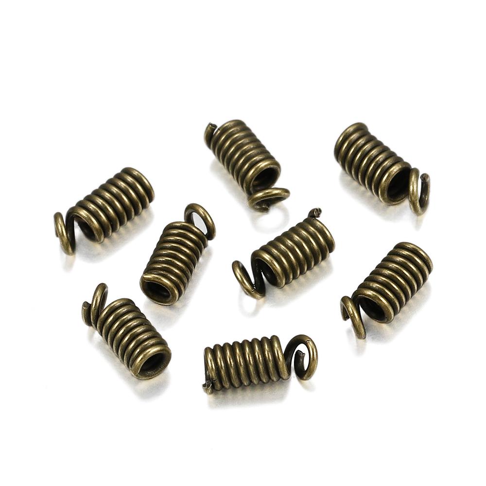 100pcs/lot Spring Clasps Cord Crimp End Caps Fastener Connectors For DIY Bracelet Necklace Jewelry Making Supplies Accessories