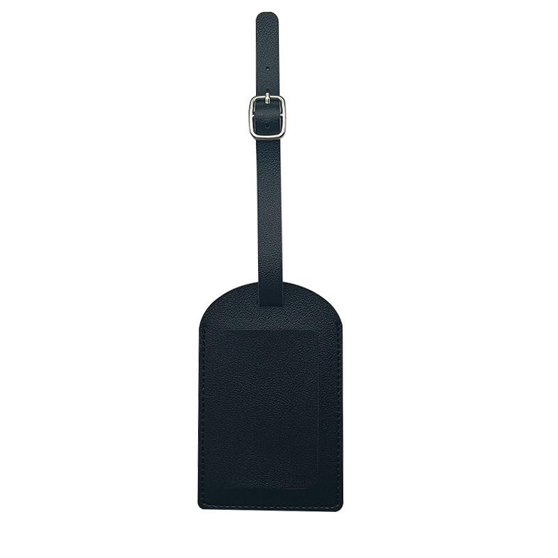 Available: Thickened PU Leather Luggage Tag - Horizontal/Vertical Flap with Pocket and Buckle, Includes Signature Paper.