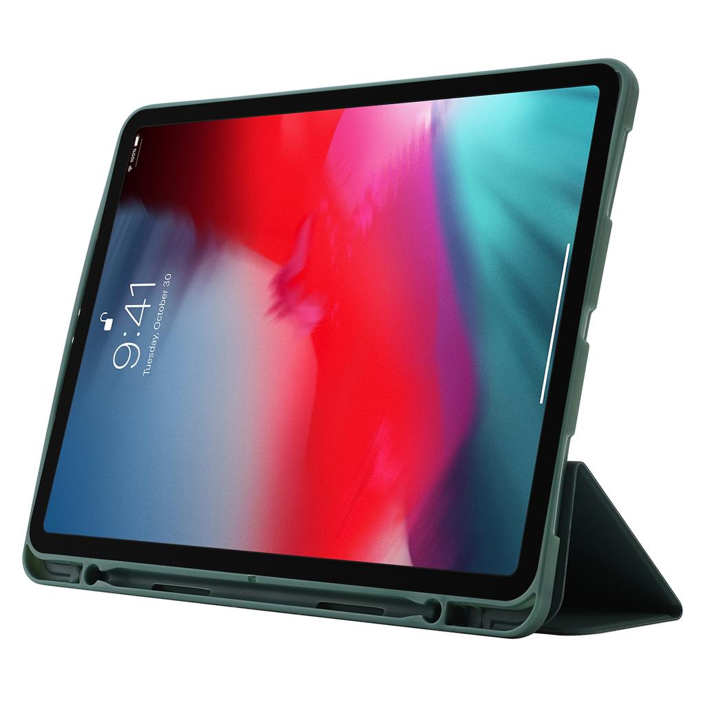 For iPad Pro 13 (2025)/13 (2024) Case Skin-Touch Leather Tri-Fold Stand Tablet Cover with Pencil Holder