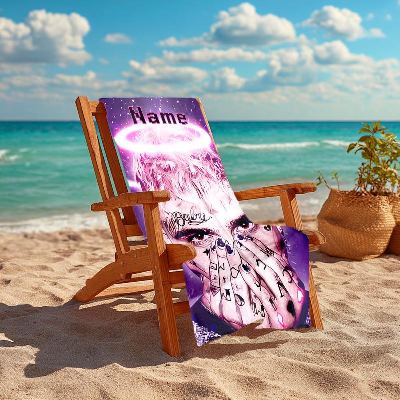 Personalized customized proof beach towel with Lil Peep pattern - soft, absorbent,quick-drying,perfect swimming,camping&bathing
