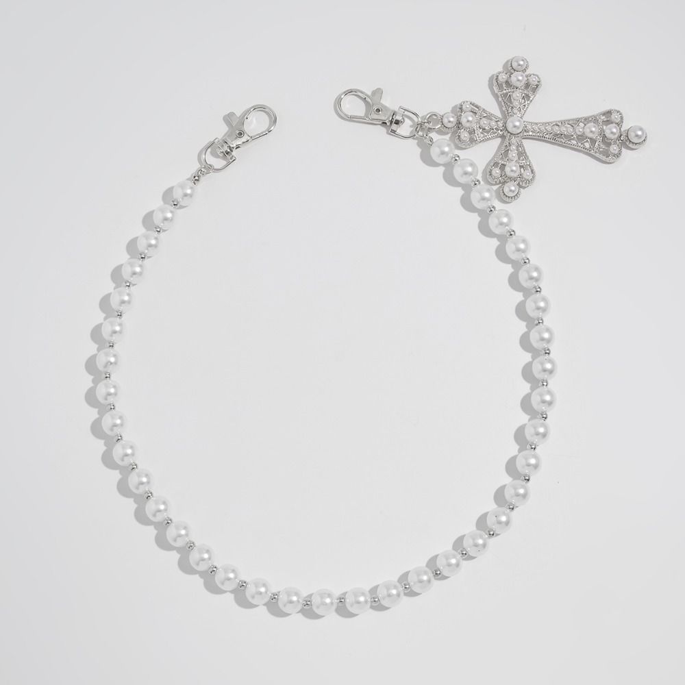 Gothic Pearl Waist Chain Cross Pants Chain Retro Punk Belt Chain  Jeans Decoration