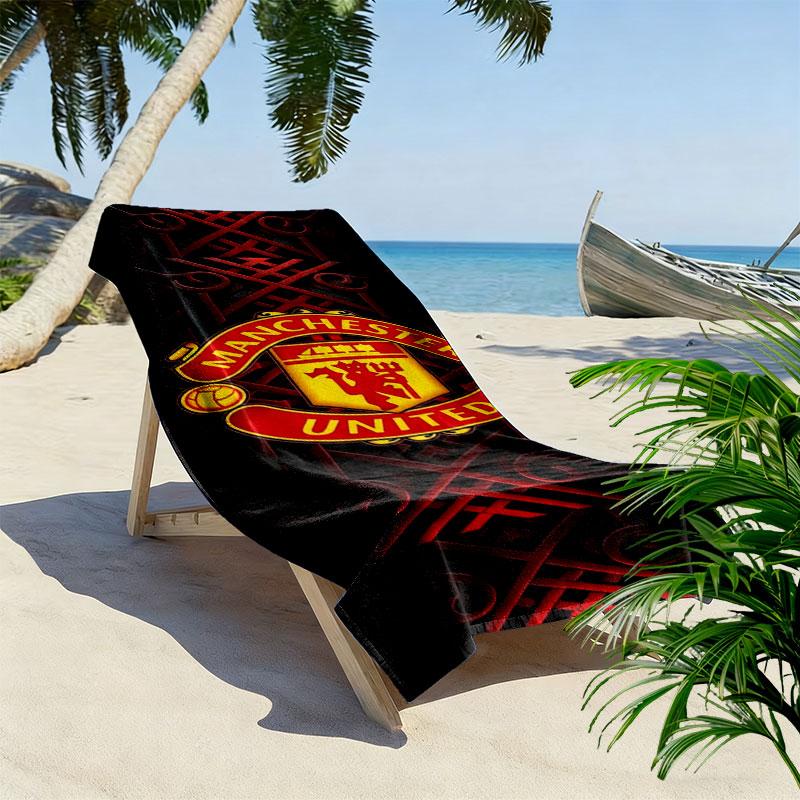 Manchester United F Print Beach Towel, Large Soft Quick Dry Towel for Beach Camping Swimming