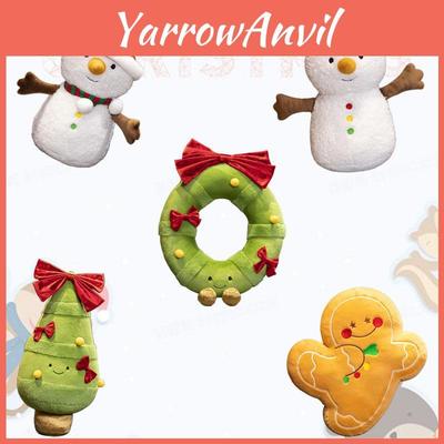 Cute And Happy Christmas Plush Toy With Bow Tie Christmas Tree Doll Snowman Pillow