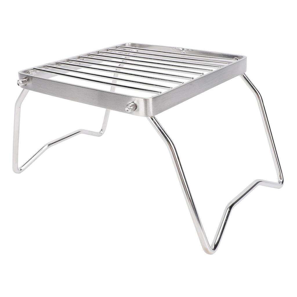 Camp Grill with Foldable Legs Stainless Steel Portable Camping Stove Grill Rack Campfire Stand for