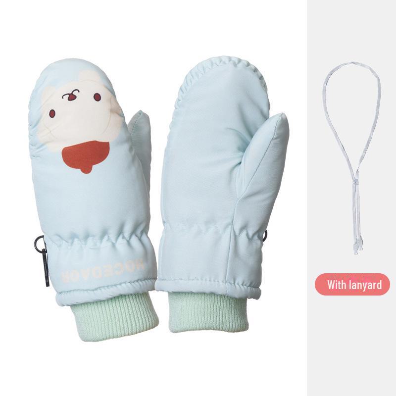Samt-Skihandschuhe: Rutschfest, Warm und Dick für Kinder im Alter von 2-5 Jahren