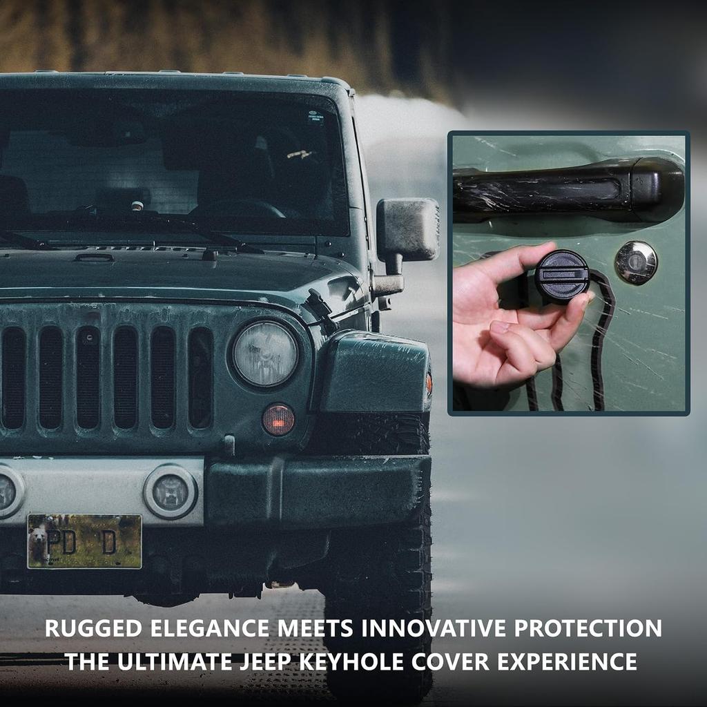 For Jeep Keyhole Cover, for 2018-2024 Jeep Wrangler JL & Gladiator JT, Door Lock Cover for Wrangler, Front Door Keyhole Cover 1 Pcs, 5 Years Warranty