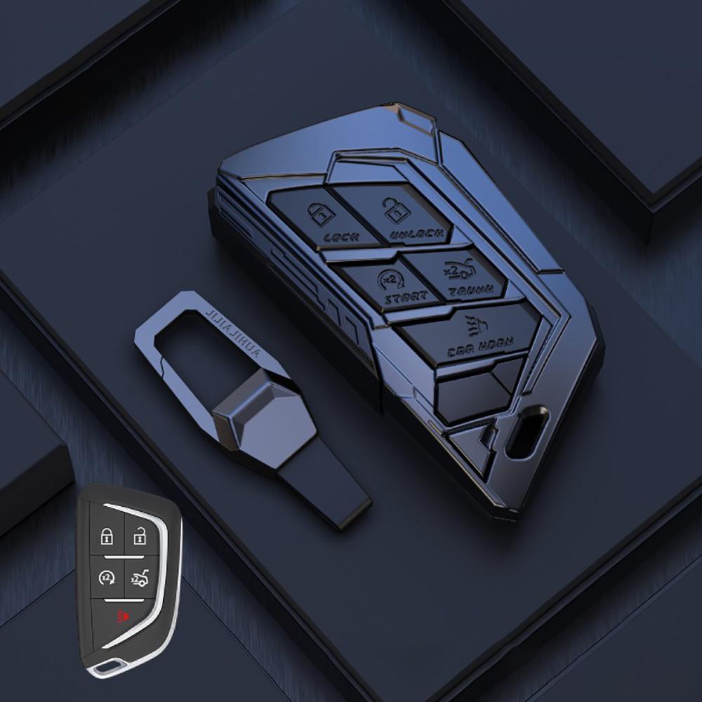 Zinc Alloy Car Key Case Shell For Cadillac Ats-L Xts Xt4 Xt5 Xt6 Cts Ct4 Ct5 Ct6 Ats 28T Srx Escalade Keychain Auto Accessories