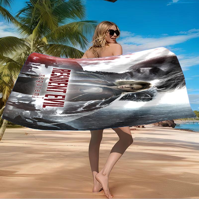 Survival Horror Saga Beach Towel Microfiber Beach Towel, Lightweight and Quick-Dry, for Summer Travel, Swimming Pool Fan Birthday Gift