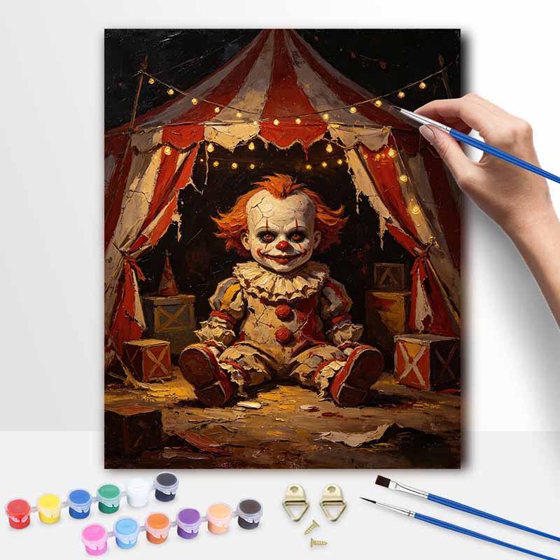Digital Halloween oil painting painting art coloring painting handmade diy circus tent home decoration painting