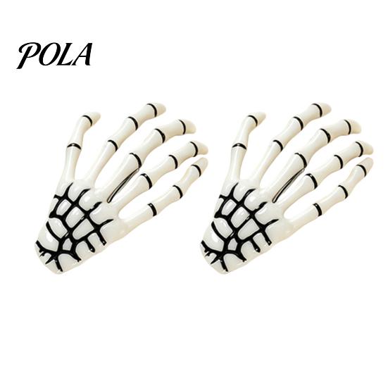 2Pcs Gothic Dark Style Hairpins, Hair Pins for Bangs, Skeleton Hand Bone Hair Clips for Halloween Cosplay Photography Props