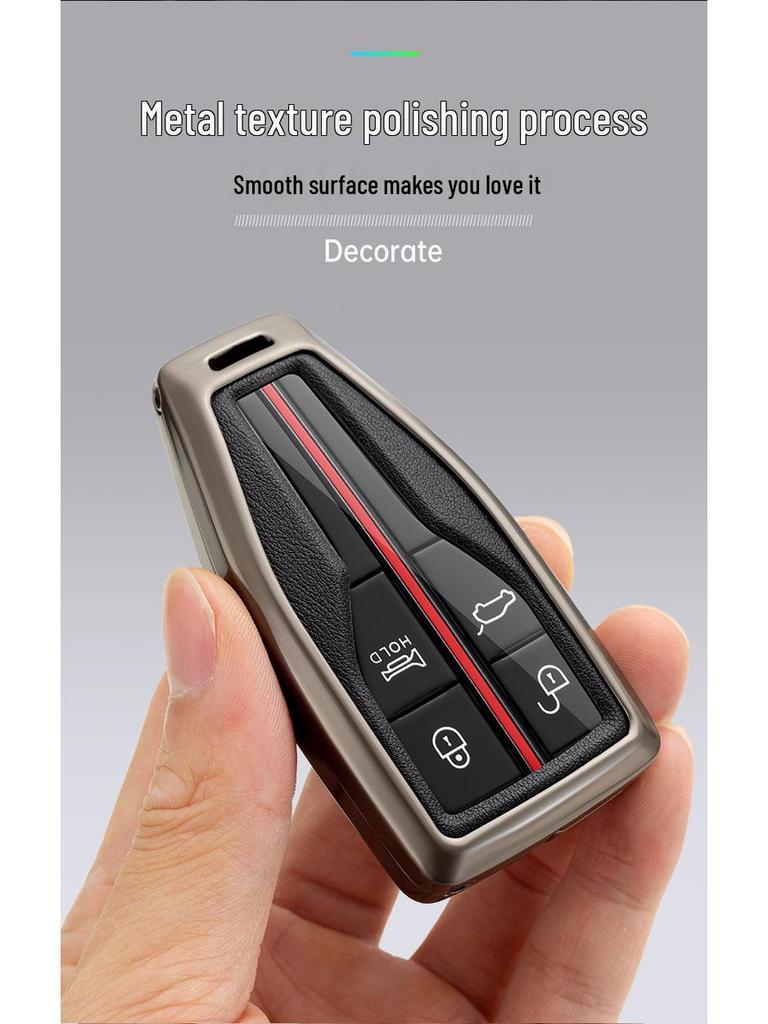 Hongqi H5/H7, HS5/HS7 Ochranné kovové kožené pouzdro na dálkový klíč