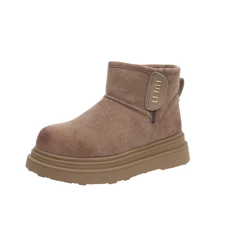 

Женские зимние ботинки на толстой подошве 2024 года: Теплые короткие ботинки на бархатной подкладке 39 хаки