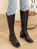 Nontheless Lace-Up Knee-High Boots / Black