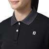FootJoy DRY THROUGHLIGHT Short Sleeve French Sleeve Polo Shirt, Black, Women's, Size Small, FJW-S24-S02, 81920-S