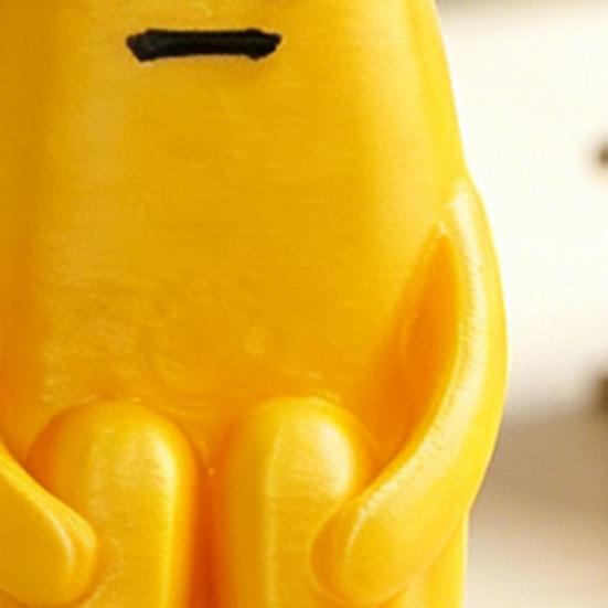 3D Printed Banana Figure, Whimsical Stress Relief Desk Toy, Mini Cute PLA Figurine for Office Humor, Smooth Detail Anti-Worry Gift Decor