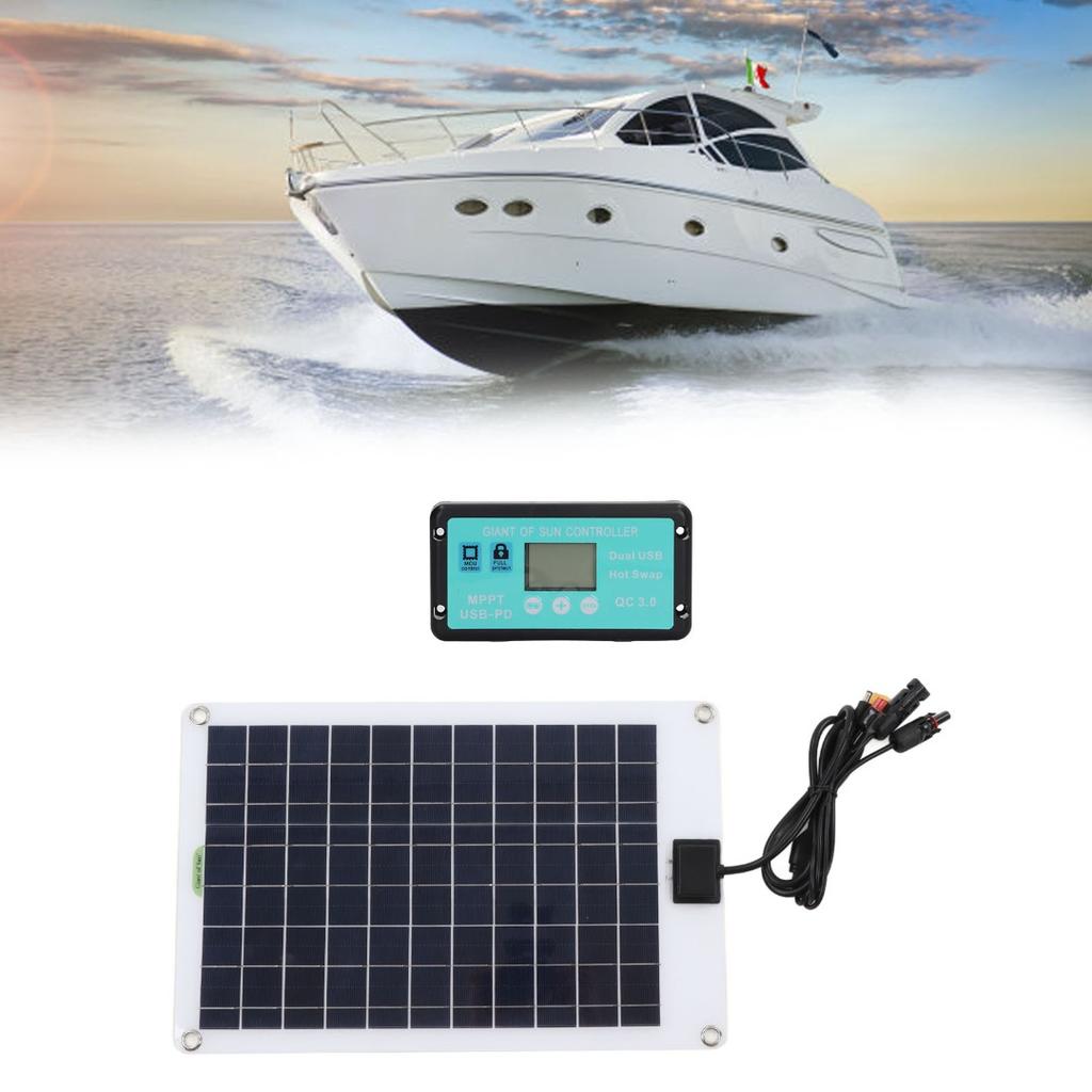 50W Solar Panel Kit with Battery Charger Controller for Caravan Boat Outdoor