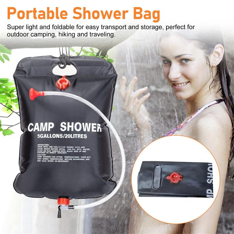 20L Water Bottle Camping Shower Solar Heating Folding Water Canister Camping Bucket Bottle Pouch Water Bag Camping Supplies