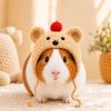 Adjustable Ties Small Pet Plush Crochet Hat Bear-Shaped Bunny Head Cap Pet Gathering