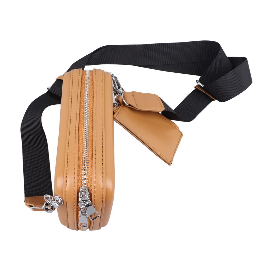 Einseitige Umhängetasche mit kleiner Geldbörse PU-Leder Messenger Bag Damen Brusttasche für den täglichen Gebrauch Khaki Rechteckig